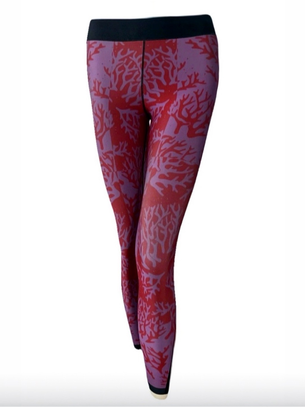 COR by UltraCor Coral Print Compression Leggings XS Pink Red Made in USA